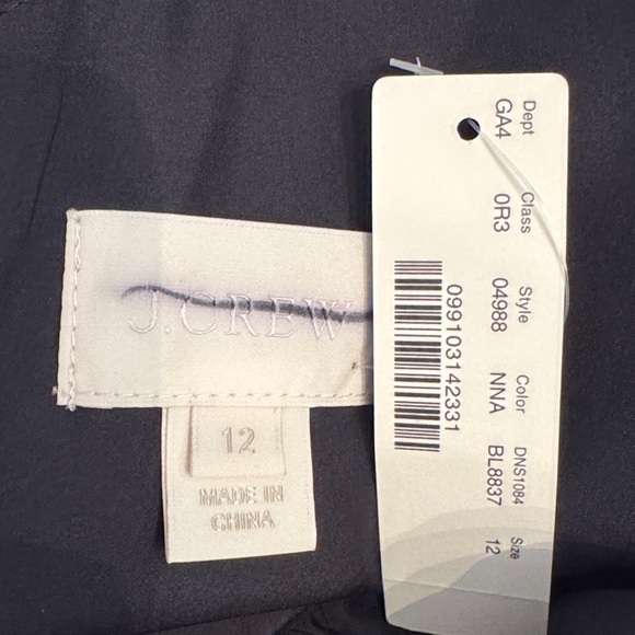 J.Crew Silk Chiffon Kylie Dress 10 $365 Navy Maxi One Shoulder Gown - Picture 6 of 6